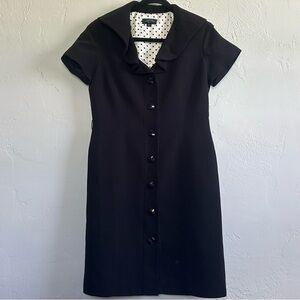 Tahari Elegant Black Button-Down Dress Size 8 Petite